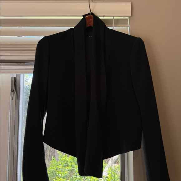 Theory Black Draped Blazer - Size 6 - Picture 3 of 7